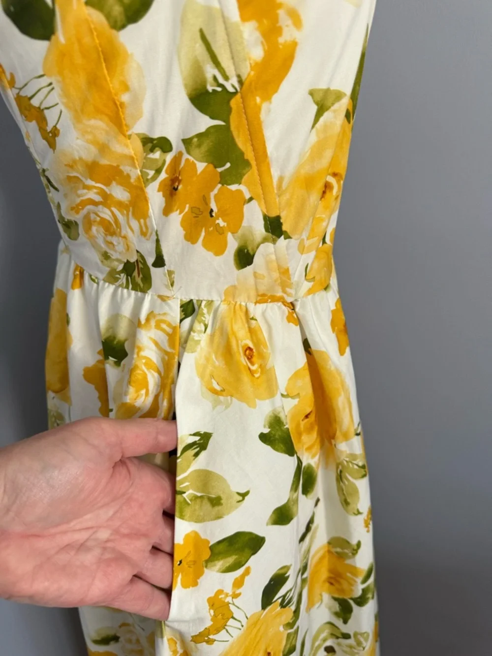 Jason Wu Yellow Floral Midi Dress - Picture 4 of 9